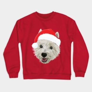 West Highland Terrier Christmas Santa Hat Crewneck Sweatshirt